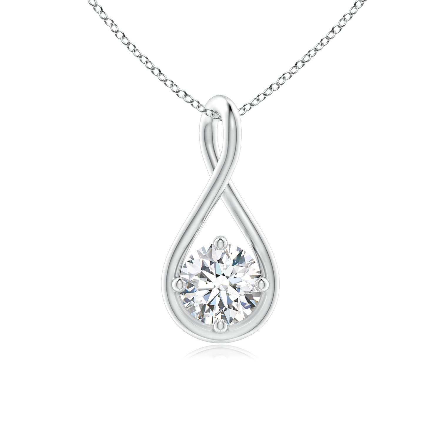 4.4mm GVS2 Solitaire Diamond Twist Bale Pendant in 18CT White Gold
