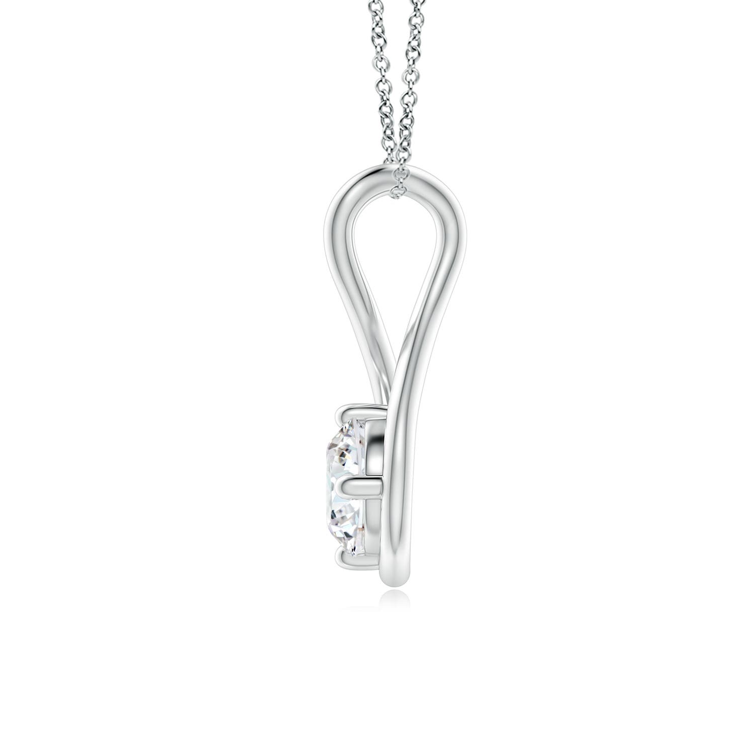 4.4mm GVS2 Solitaire Diamond Twist Bale Pendant in 18K White Gold