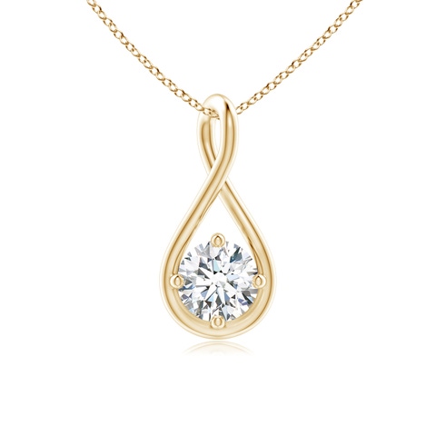 4.4mm GVS2 Solitaire Diamond Twist Bale Pendant in 18K Yellow Gold