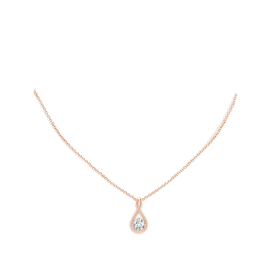4.4mm GVS2 Solitaire Diamond Twist Bale Pendant in Rose Gold pen
