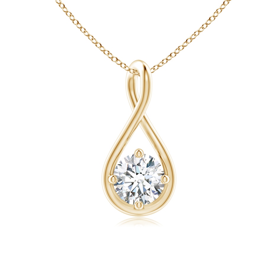 4.4mm GVS2 Solitaire Diamond Twist Bale Pendant in Yellow Gold 