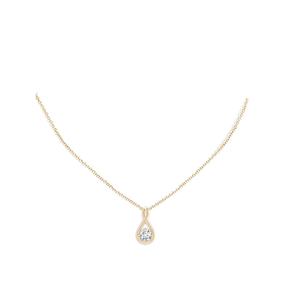 4.4mm GVS2 Solitaire Diamond Twist Bale Pendant in Yellow Gold pen
