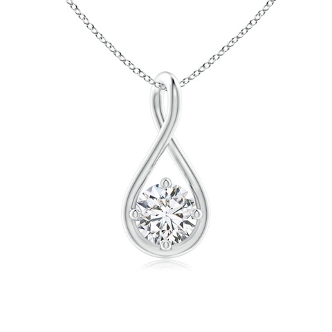 4.4mm HSI2 Solitaire Diamond Twist Bale Pendant in 18K White Gold