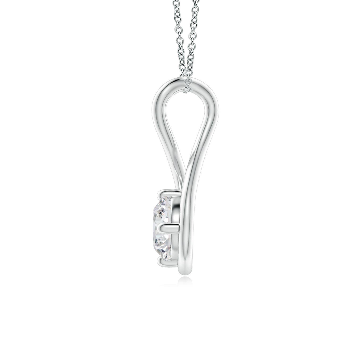 4.4mm HSI2 Solitaire Diamond Twist Bale Pendant in 18K White Gold