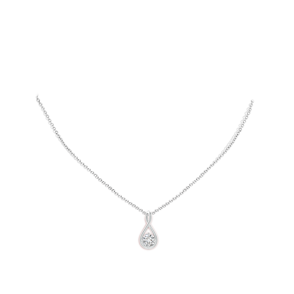 4.4mm HSI2 Solitaire Diamond Twist Bale Pendant in White Gold pen