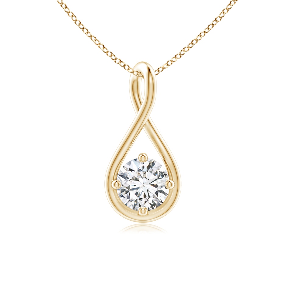 4.4mm HSI2 Solitaire Diamond Twist Bale Pendant in Yellow Gold 
