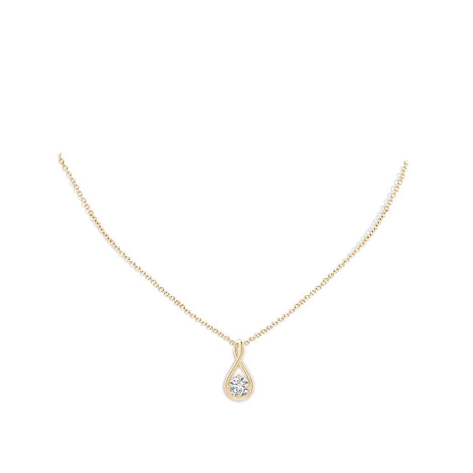 4.4mm HSI2 Solitaire Diamond Twist Bale Pendant in Yellow Gold pen