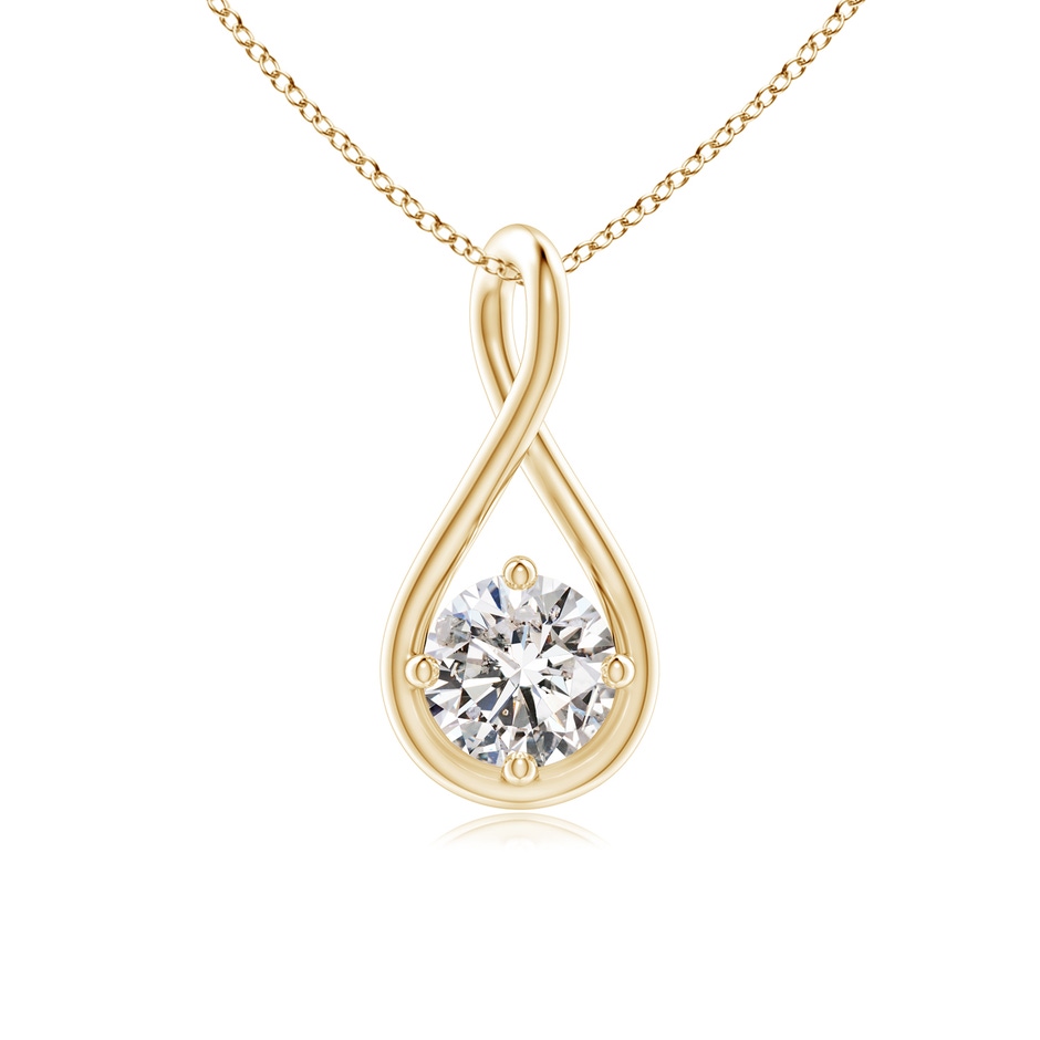 4.4mm IJI1I2 Solitaire Diamond Twist Bale Pendant in 9K Yellow Gold 