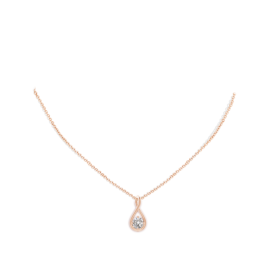 4.4mm IJI1I2 Solitaire Diamond Twist Bale Pendant in Rose Gold pen