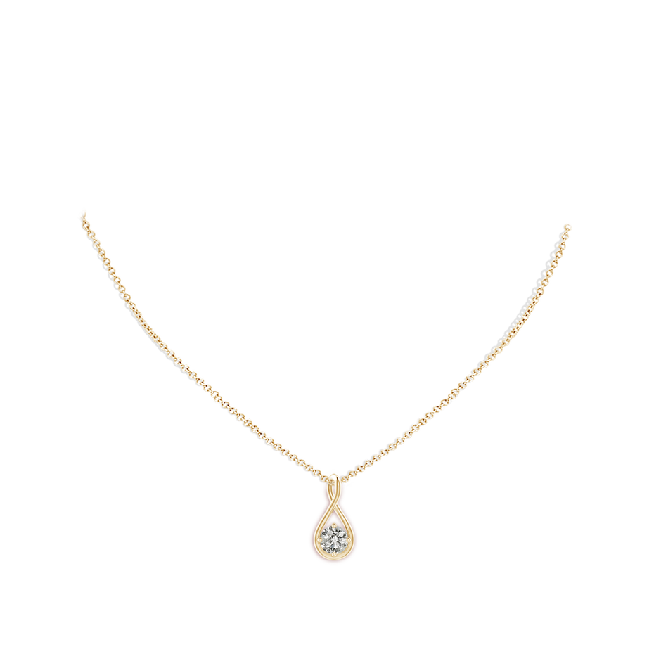 4.4mm KI3 Solitaire Diamond Twist Bale Pendant in Yellow Gold pen