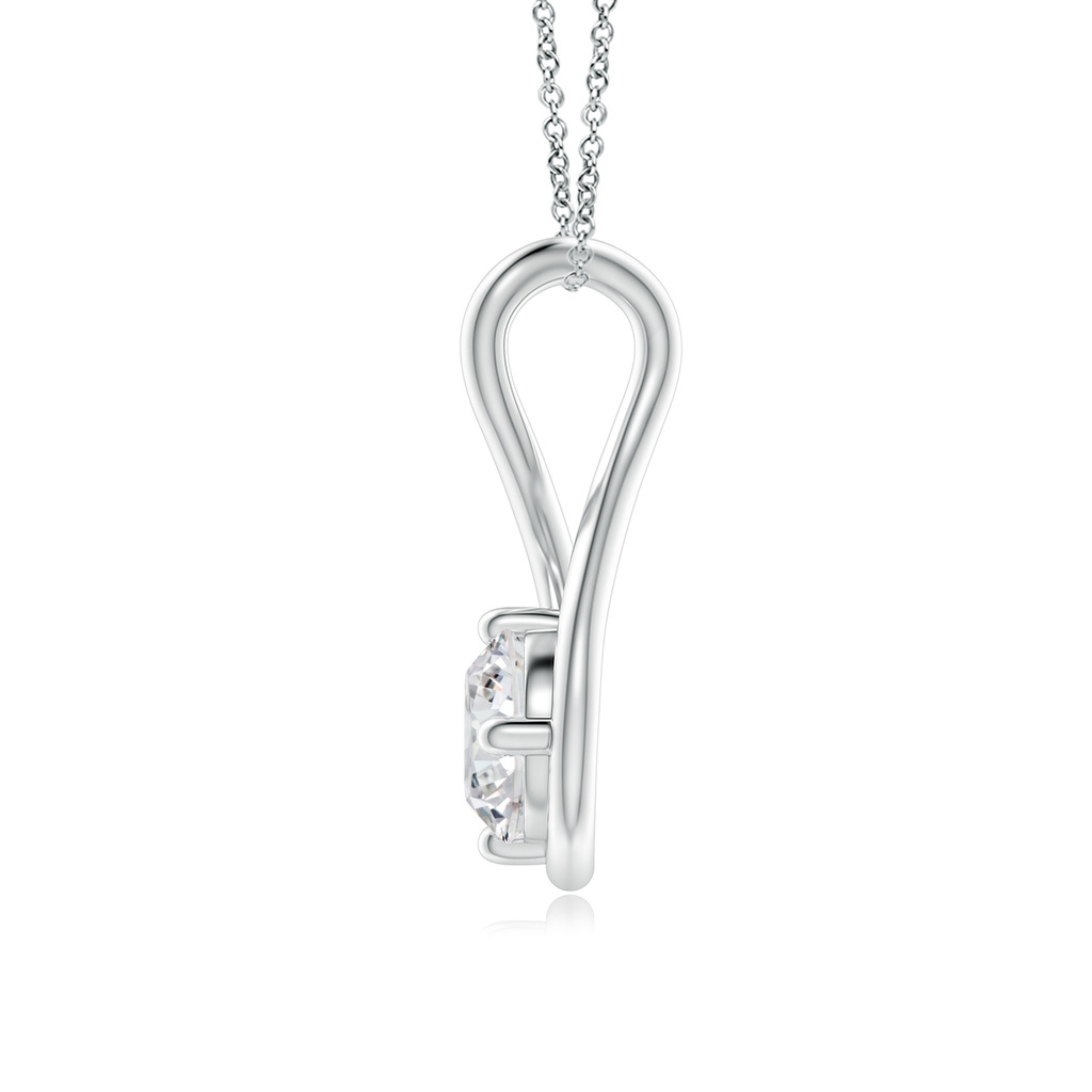 4.7mm HSI2 Solitaire Diamond Twist Bale Pendant in White Gold Side 199