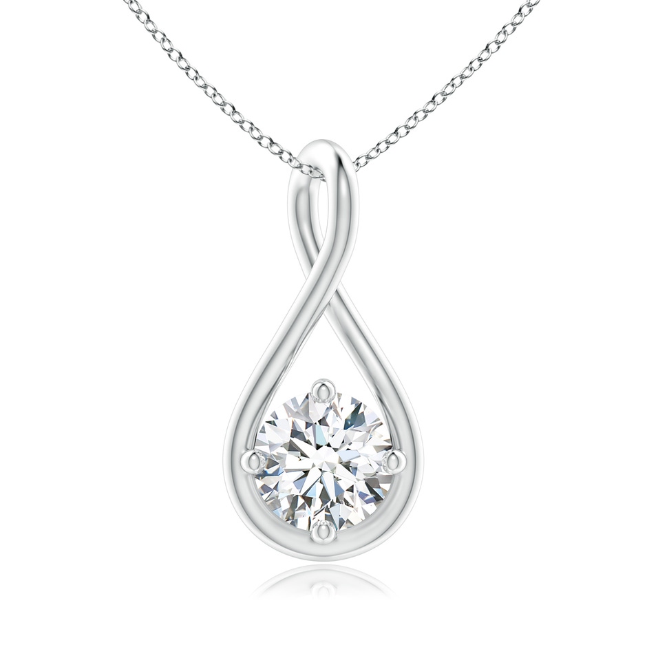 5.1mm GVS2 Solitaire Diamond Twist Bale Pendant in 18K White Gold 