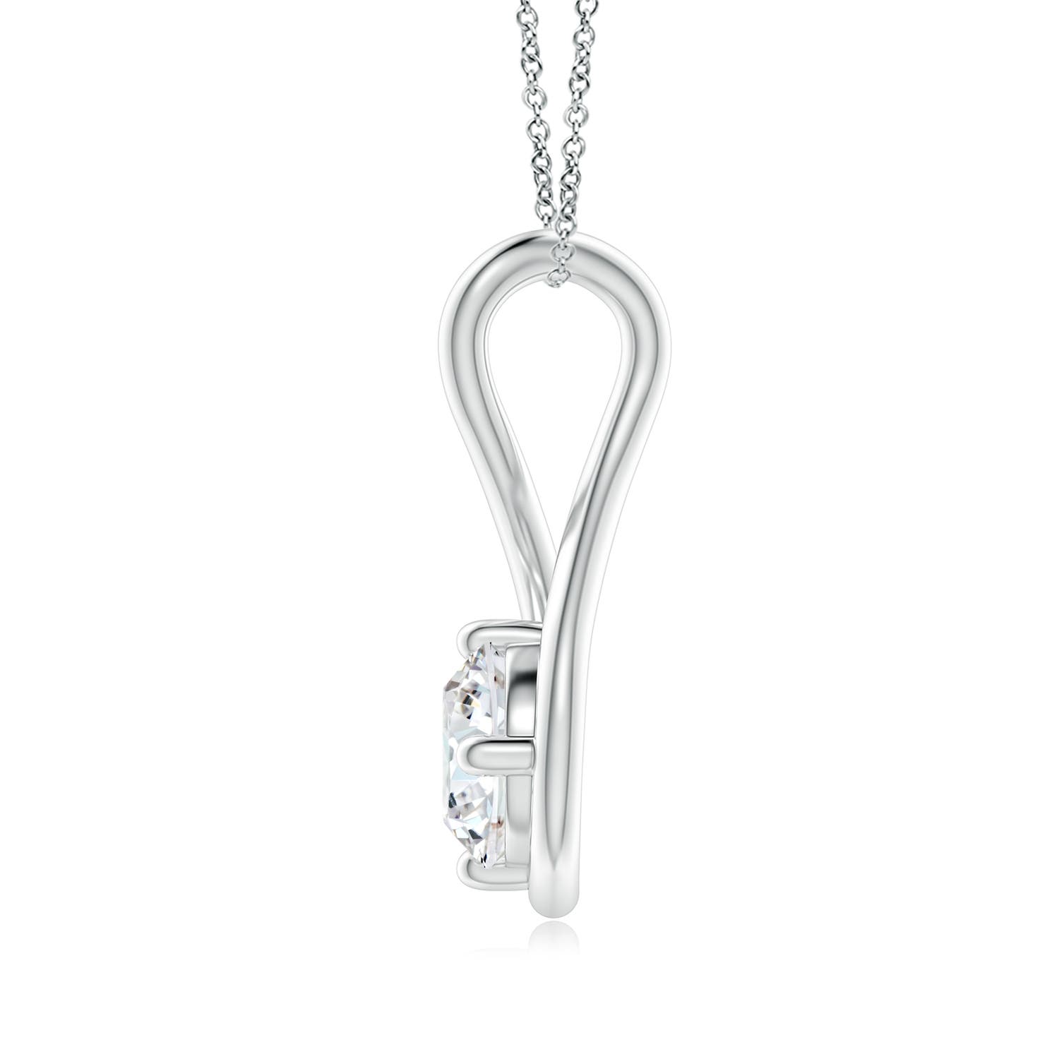 5.1mm GVS2 Solitaire Diamond Twist Bale Pendant in 18K White Gold