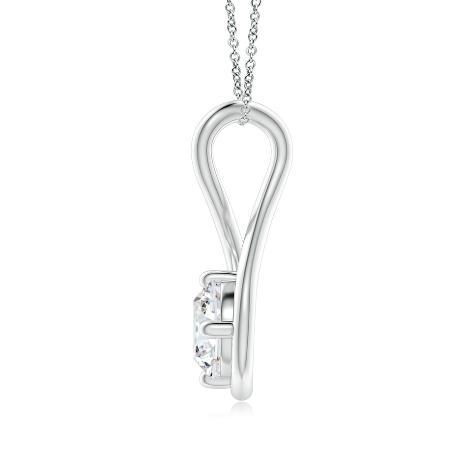 5.1mm GVS2 Solitaire Diamond Twist Bale Pendant in 18K White Gold side 199