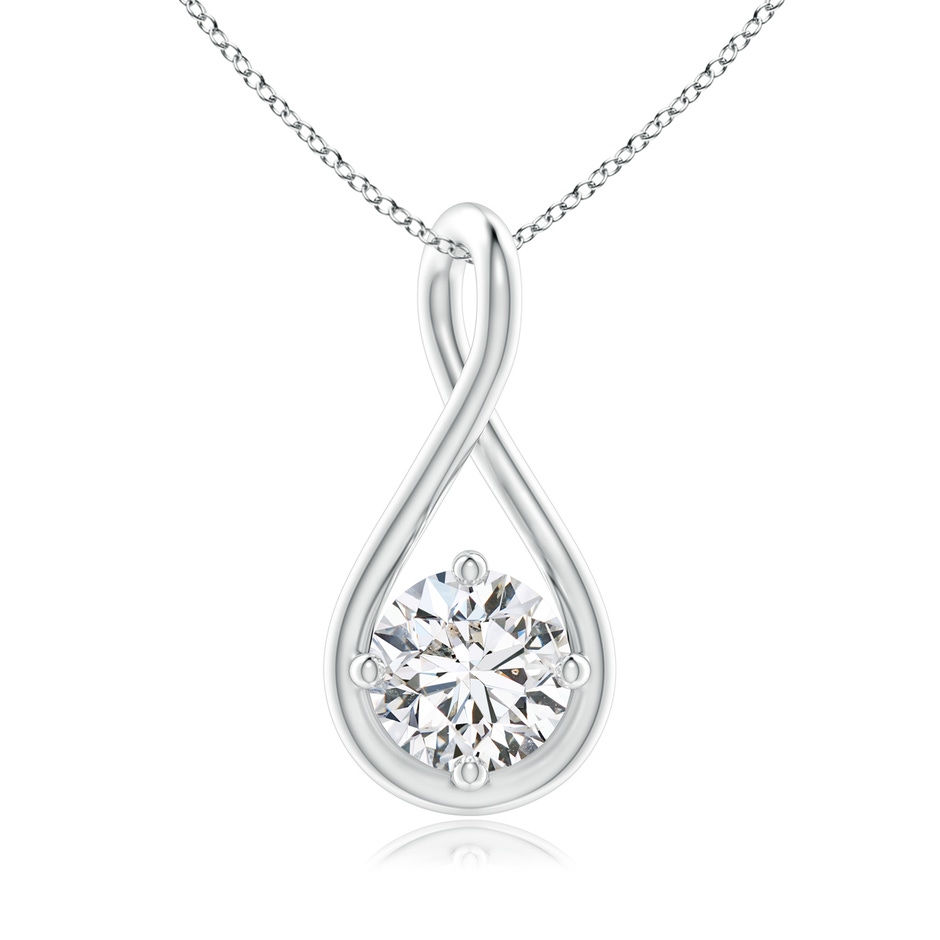 5.1mm HSI2 Solitaire Diamond Twist Bale Pendant in 18K White Gold 