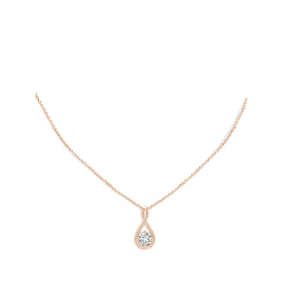 5.1mm HSI2 Solitaire Diamond Twist Bale Pendant in Rose Gold pen