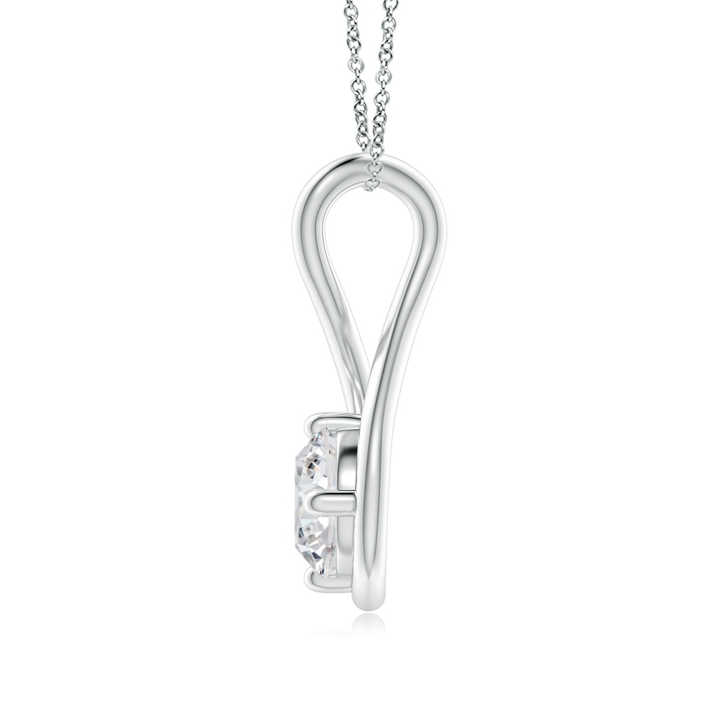 5.1mm HSI2 Solitaire Diamond Twist Bale Pendant in White Gold - side 199