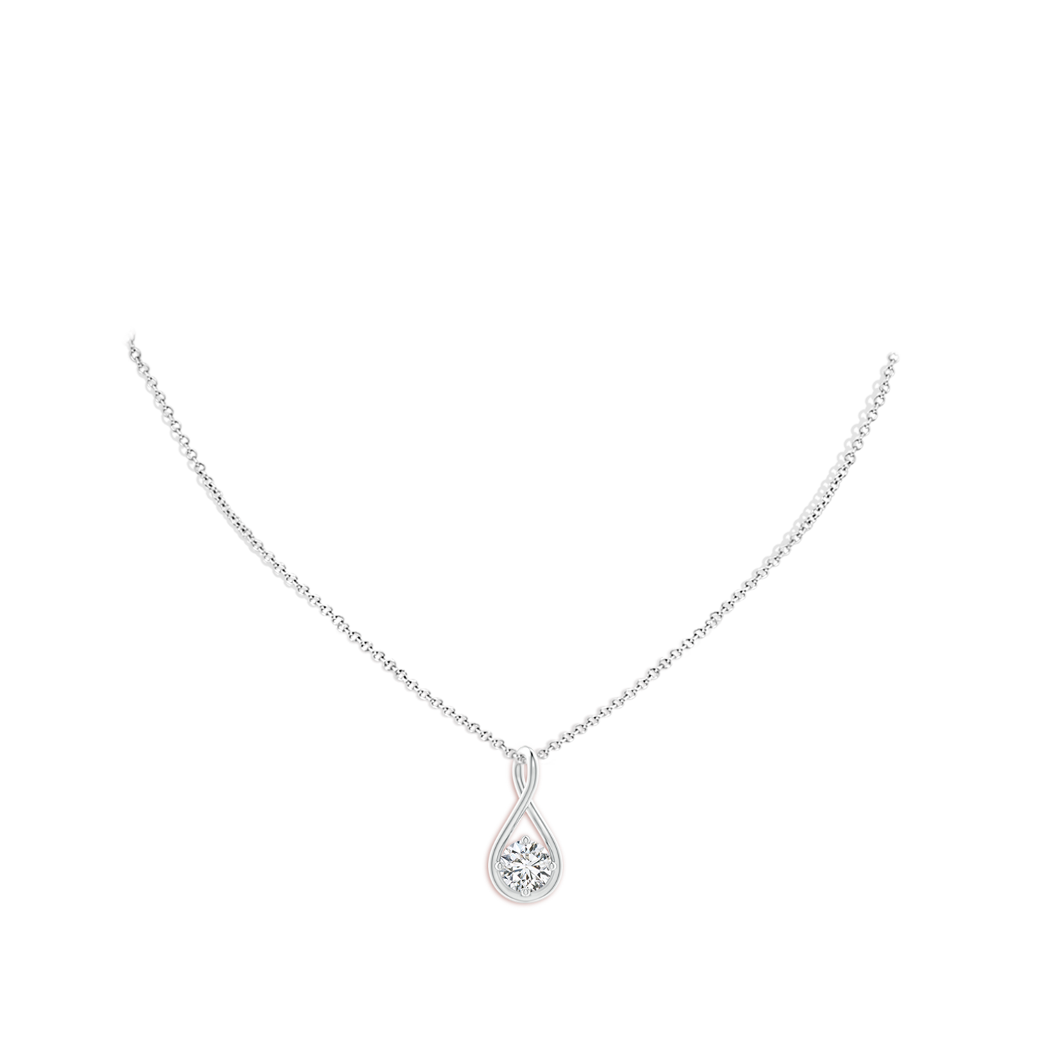 5.1mm HSI2 Solitaire Diamond Twist Bale Pendant in White Gold - body_neck