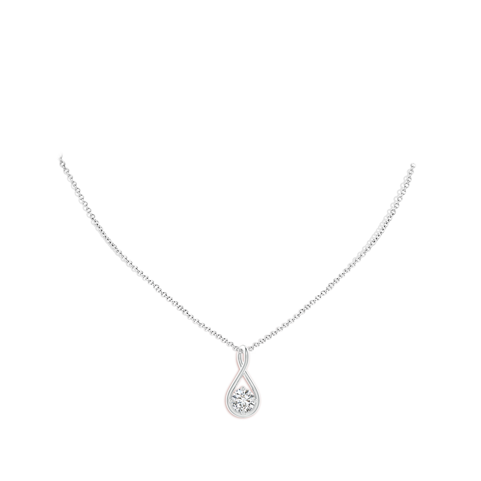 5.1mm HSI2 Solitaire Diamond Twist Bale Pendant in White Gold pen