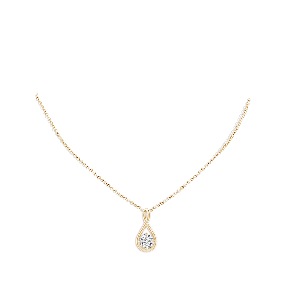 5.1mm HSI2 Solitaire Diamond Twist Bale Pendant in Yellow Gold pen