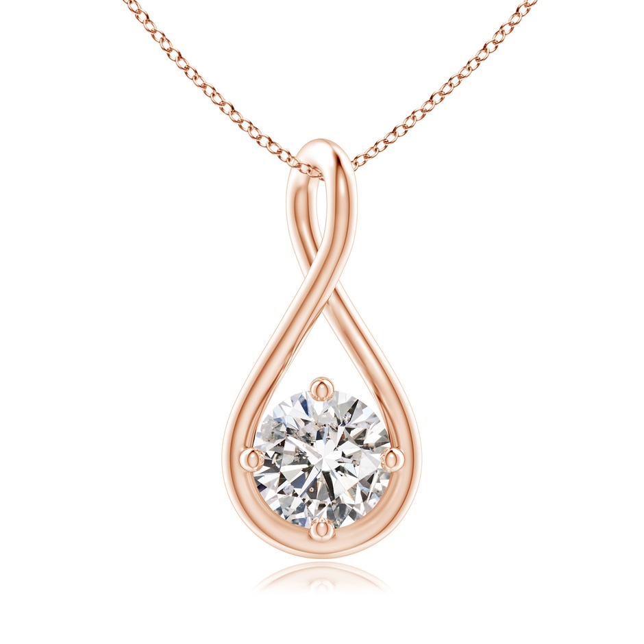 5.1mm IJI1I2 Solitaire Diamond Twist Bale Pendant in Rose Gold 