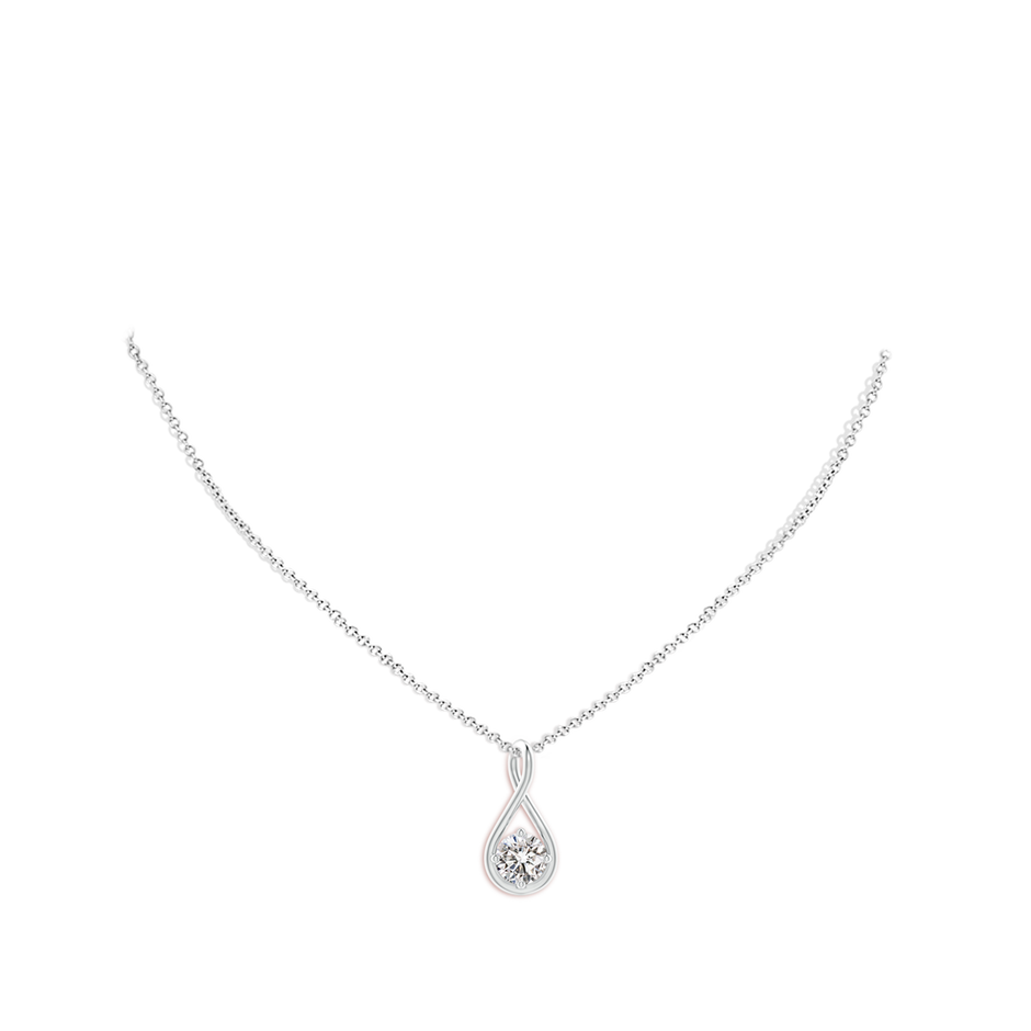 5.1mm IJI1I2 Solitaire Diamond Twist Bale Pendant in White Gold pen