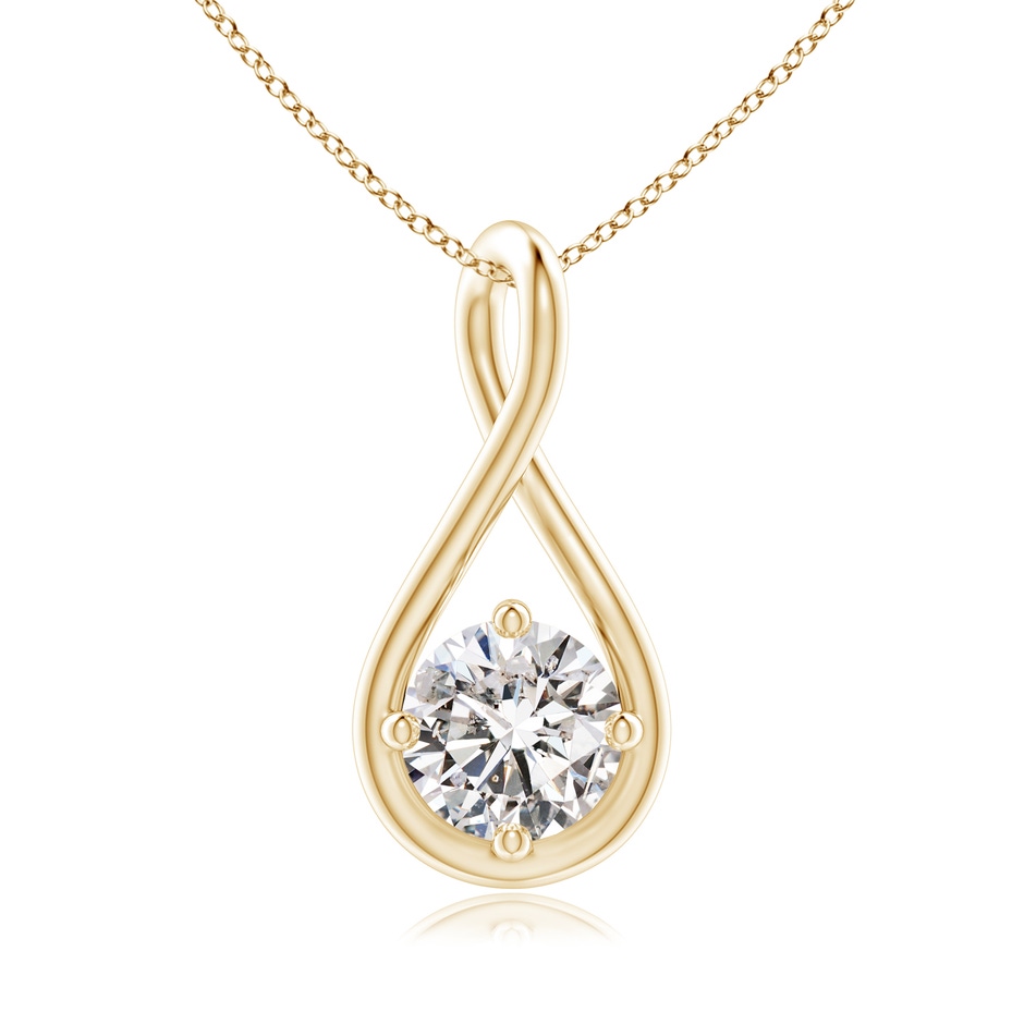 5.1mm IJI1I2 Solitaire Diamond Twist Bale Pendant in Yellow Gold 