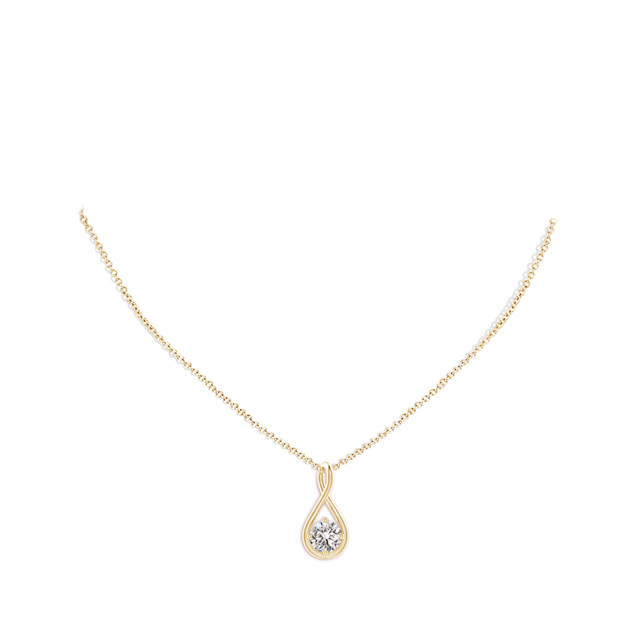 5.1mm IJI1I2 Solitaire Diamond Twist Bale Pendant in Yellow Gold pen