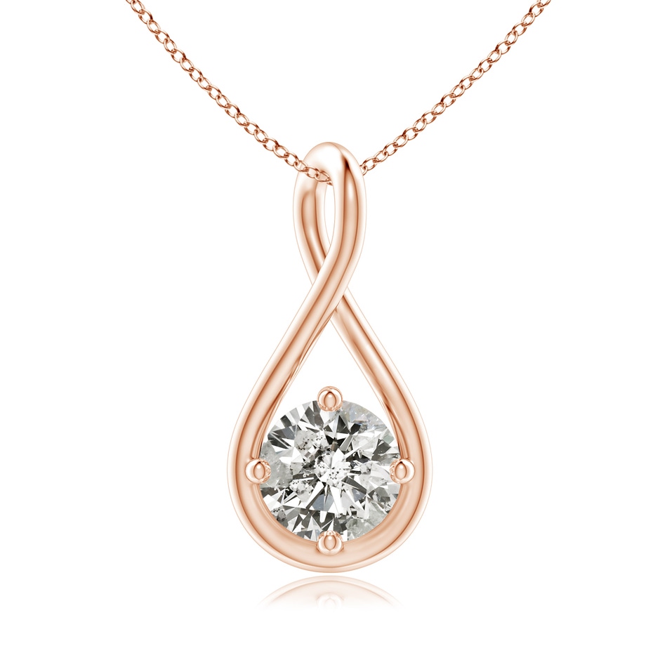 5.1mm KI3 Solitaire Diamond Twist Bale Pendant in 18K Rose Gold 