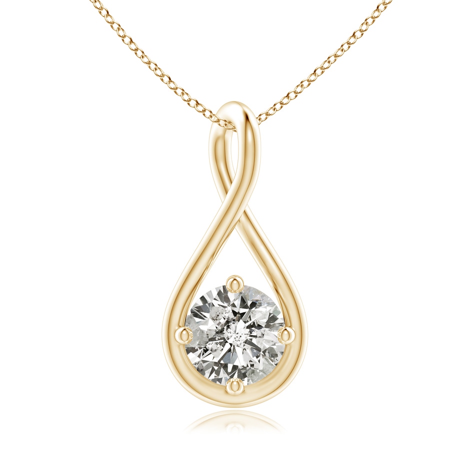 5.1mm KI3 Solitaire Diamond Twist Bale Pendant in Yellow Gold 