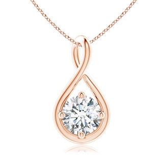 6.4mm GVS2 Solitaire Diamond Twist Bale Pendant in 10K Rose Gold