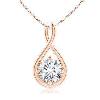 6.4mm GVS2 Solitaire Diamond Twist Bale Pendant in Rose Gold