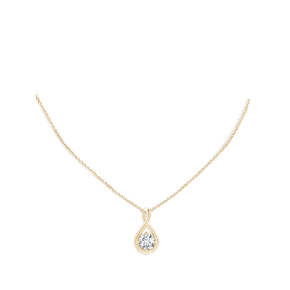 6.4mm GVS2 Solitaire Diamond Twist Bale Pendant in Yellow Gold pen