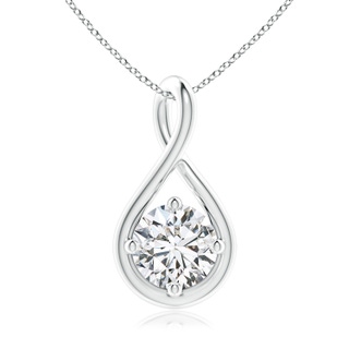 6.4mm HSI2 Solitaire Diamond Twist Bale Pendant in P950 Platinum