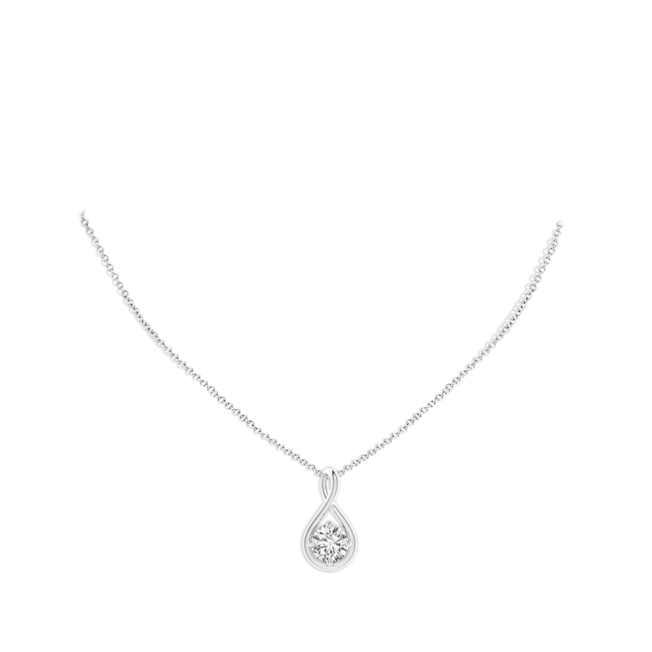 6.4mm HSI2 Solitaire Diamond Twist Bale Pendant in P950 Platinum pen