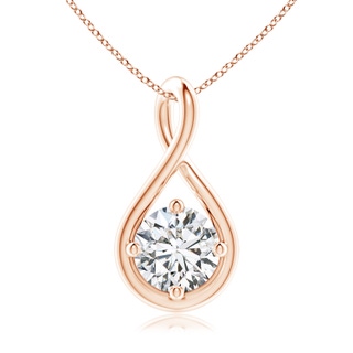 6.4mm HSI2 Solitaire Diamond Twist Bale Pendant in Rose Gold