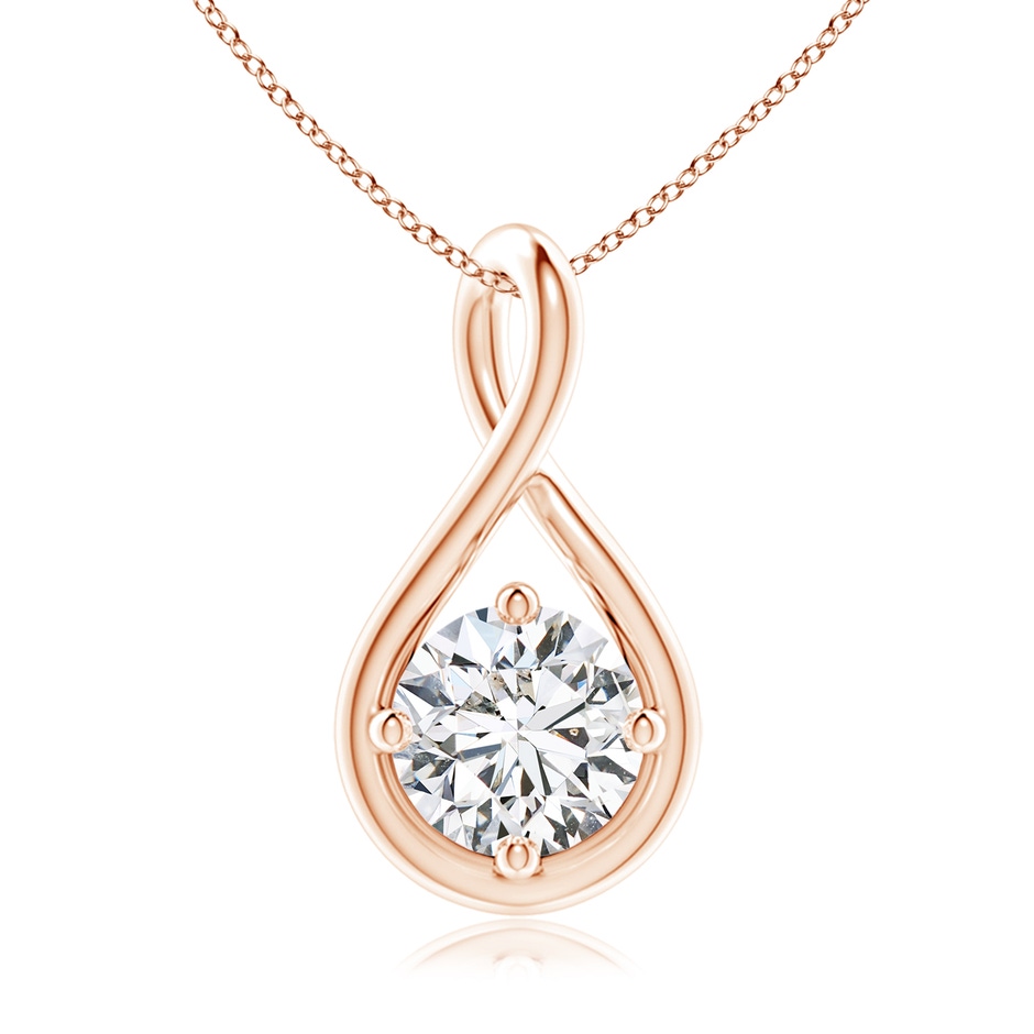 6.4mm HSI2 Solitaire Diamond Twist Bale Pendant in Rose Gold 
