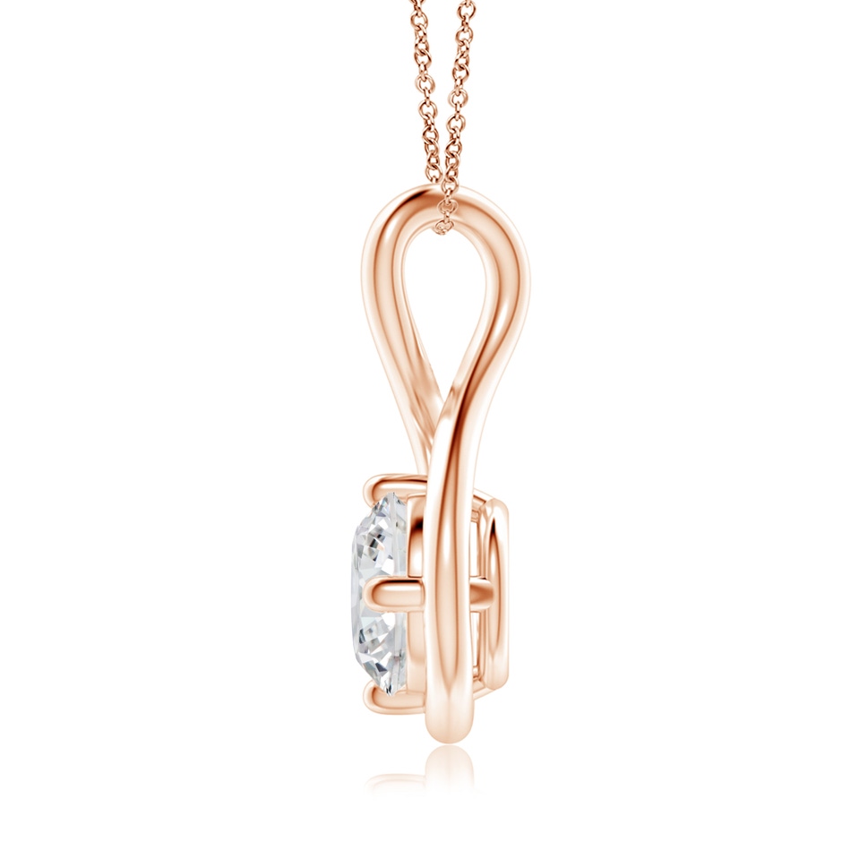 6.4mm HSI2 Solitaire Diamond Twist Bale Pendant in Rose Gold side 199