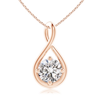 6.4mm IJI1I2 Solitaire Diamond Twist Bale Pendant in Rose Gold