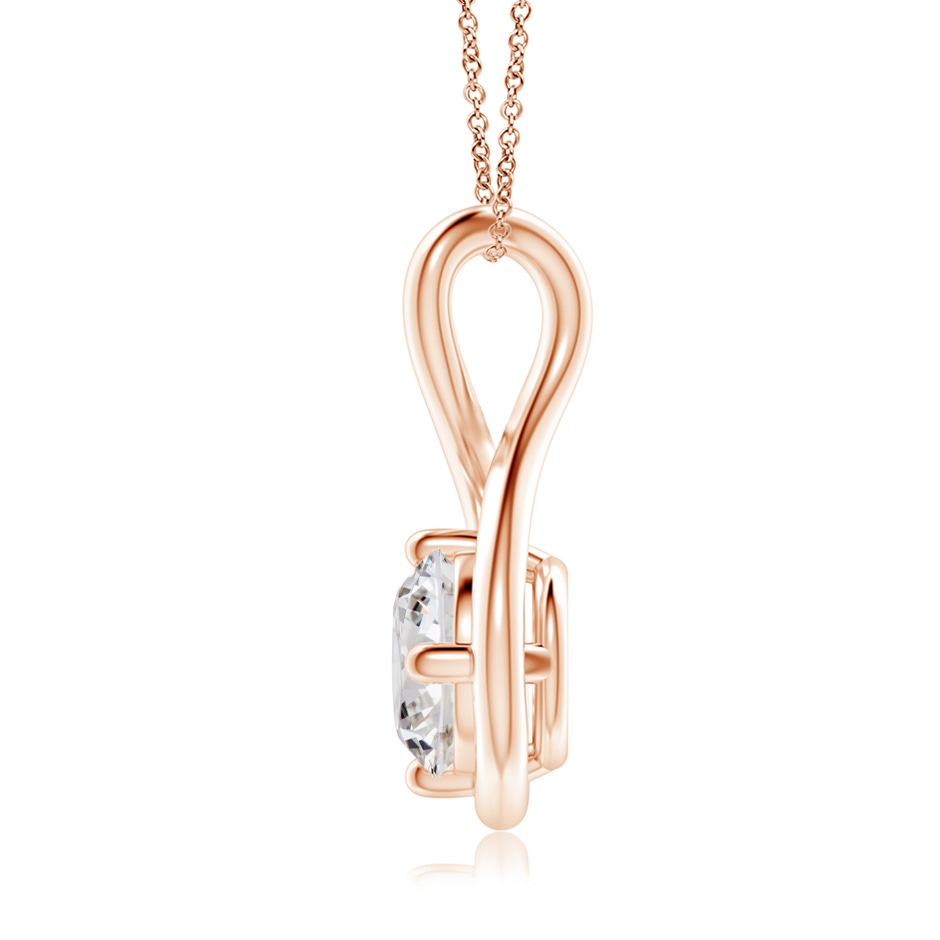 6.4mm IJI1I2 Solitaire Diamond Twist Bale Pendant in Rose Gold side 199