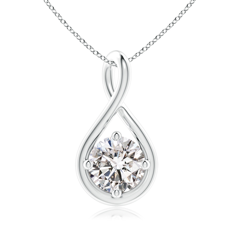 6.4mm IJI1I2 Solitaire Diamond Twist Bale Pendant in White Gold 