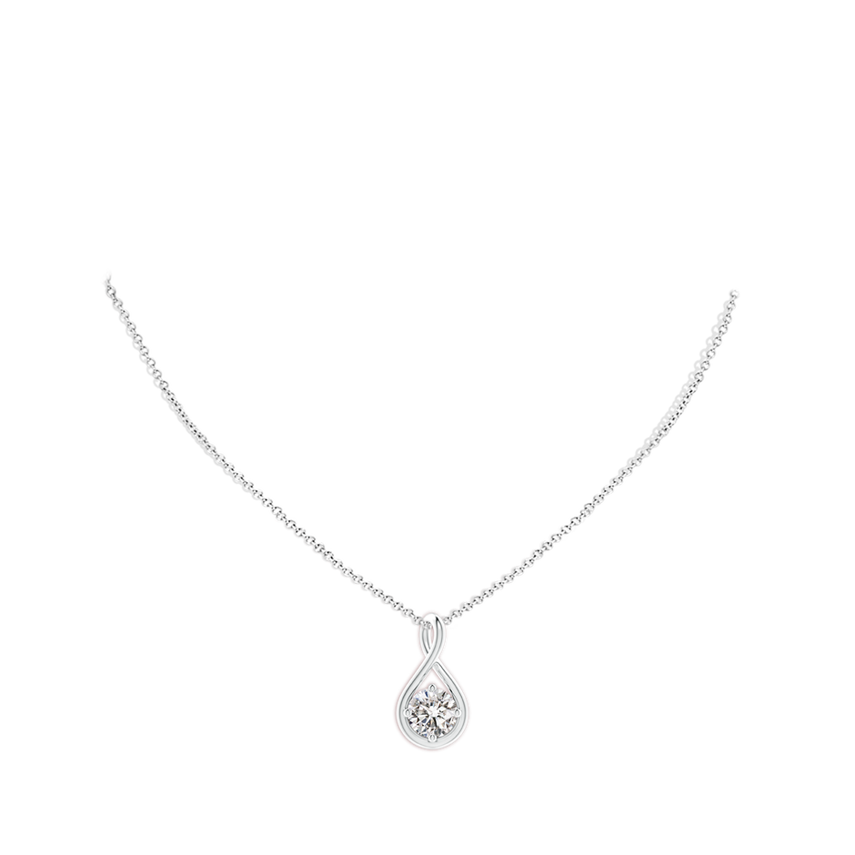 6.4mm IJI1I2 Solitaire Diamond Twist Bale Pendant in White Gold pen