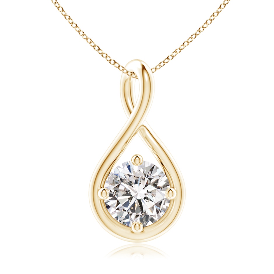 6.4mm IJI1I2 Solitaire Diamond Twist Bale Pendant in Yellow Gold 
