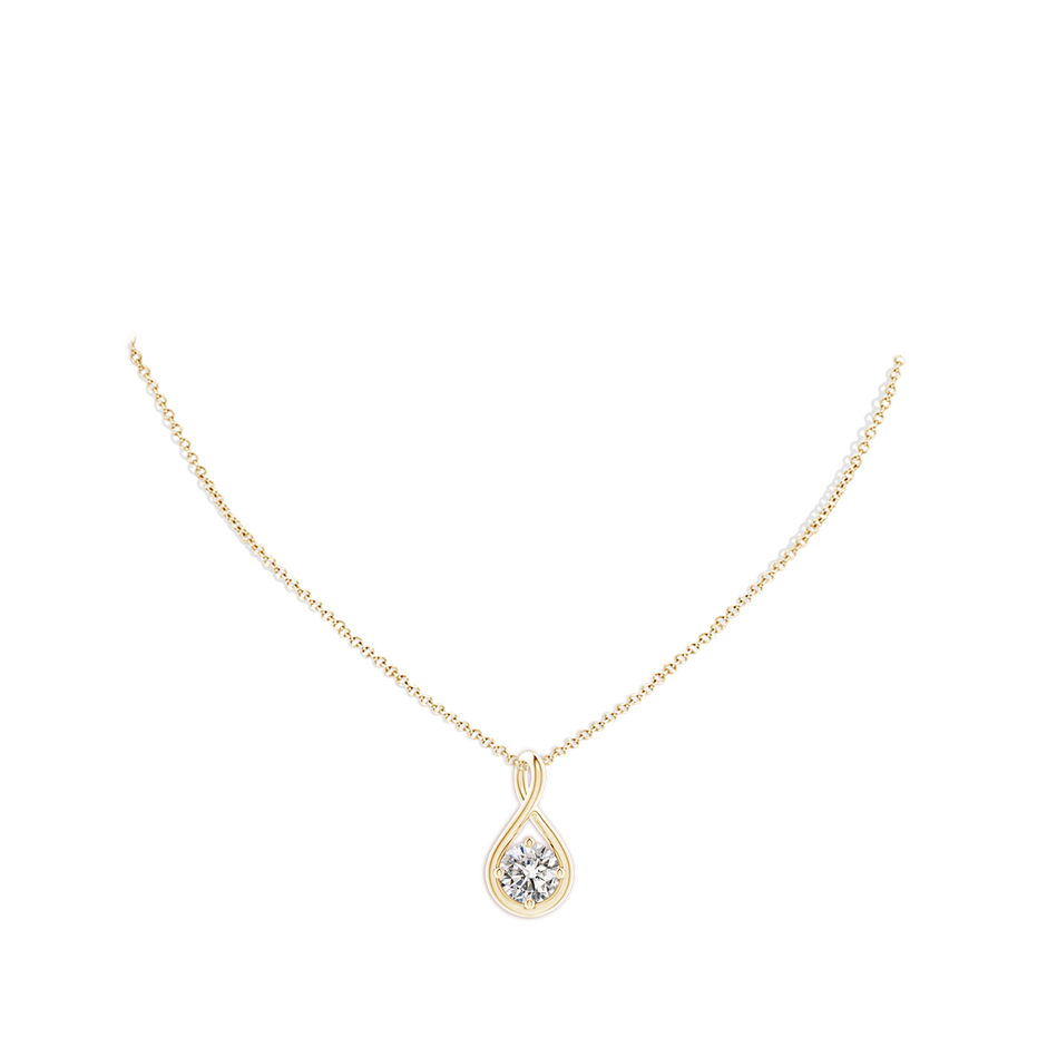 6.4mm IJI1I2 Solitaire Diamond Twist Bale Pendant in Yellow Gold pen
