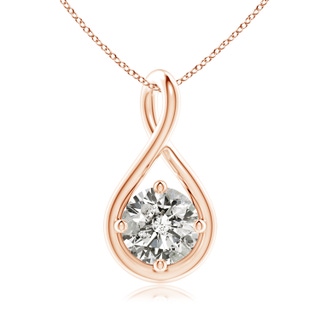 6.4mm KI3 Solitaire Diamond Twist Bale Pendant in Rose Gold