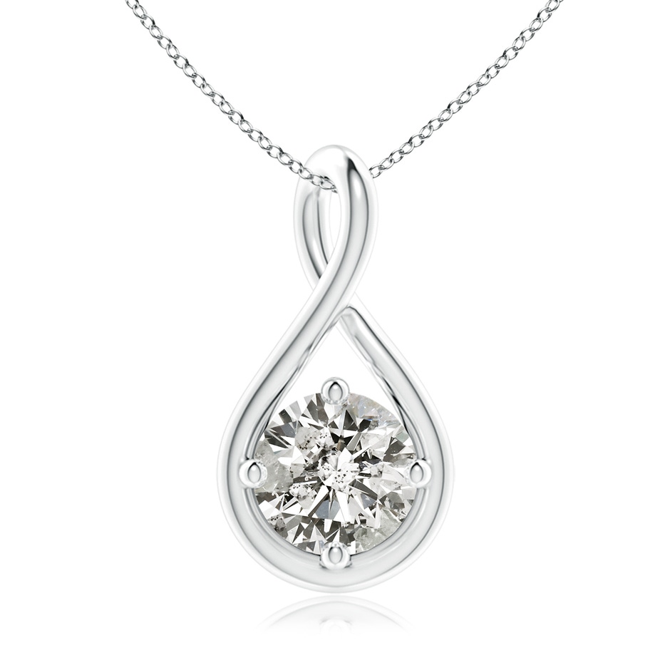 6.4mm KI3 Solitaire Diamond Twist Bale Pendant in White Gold 