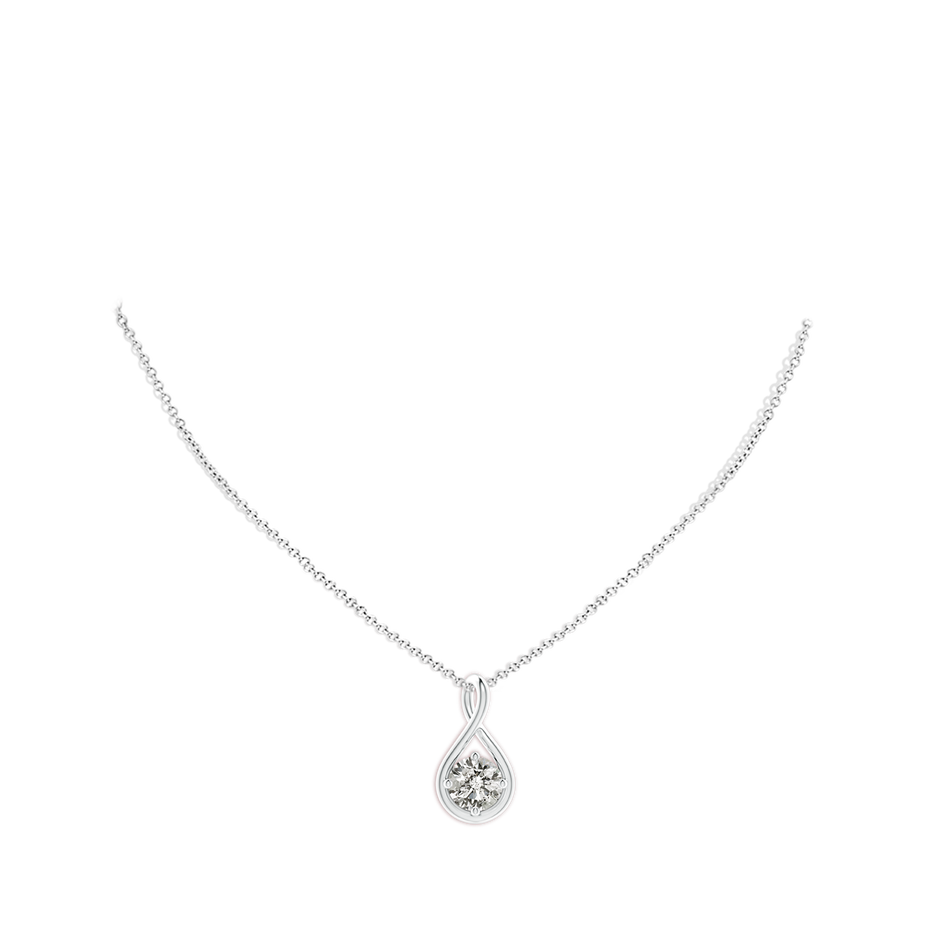 6.4mm KI3 Solitaire Diamond Twist Bale Pendant in White Gold pen