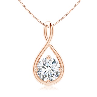 8mm GVS2 Solitaire Diamond Twist Bale Pendant in Rose Gold