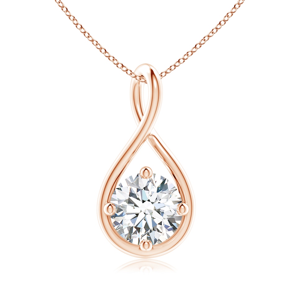 8mm GVS2 Solitaire Diamond Twist Bale Pendant in Rose Gold 
