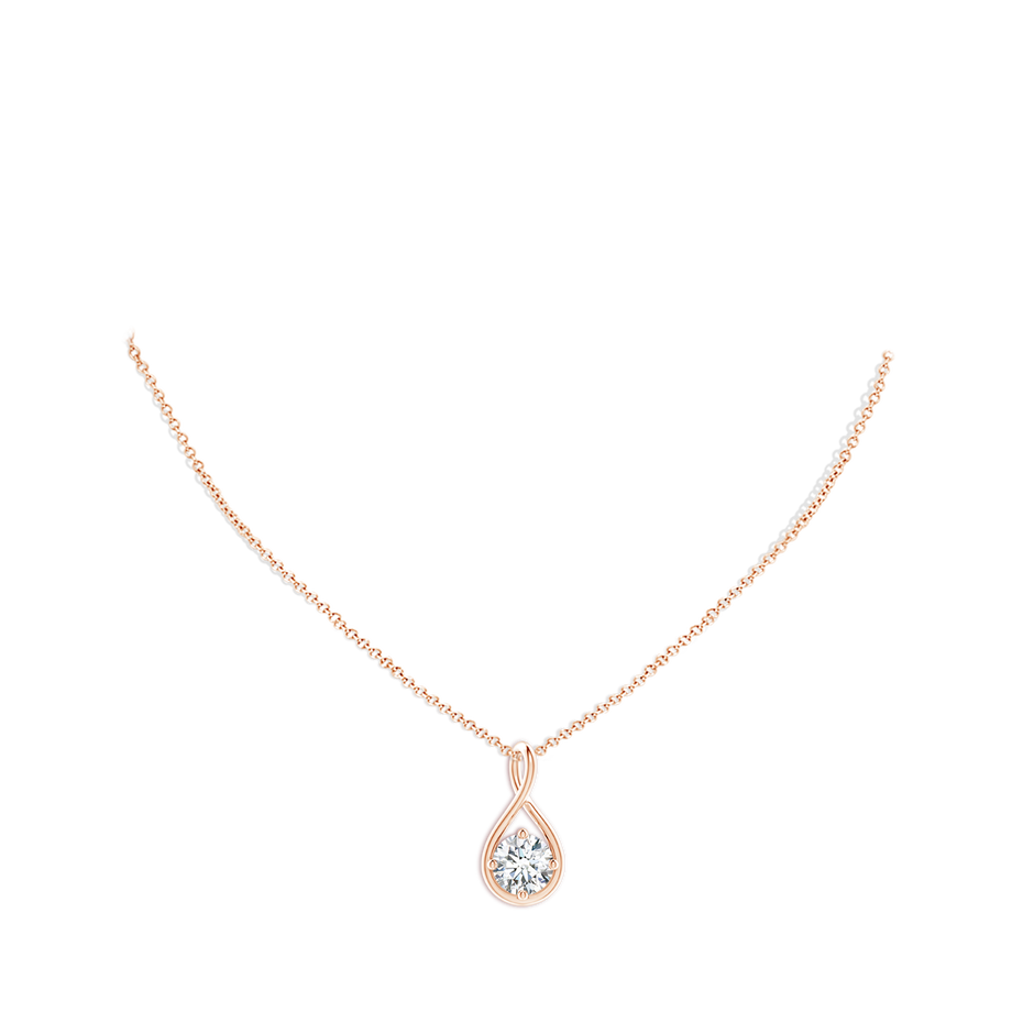 8mm GVS2 Solitaire Diamond Twist Bale Pendant in Rose Gold pen